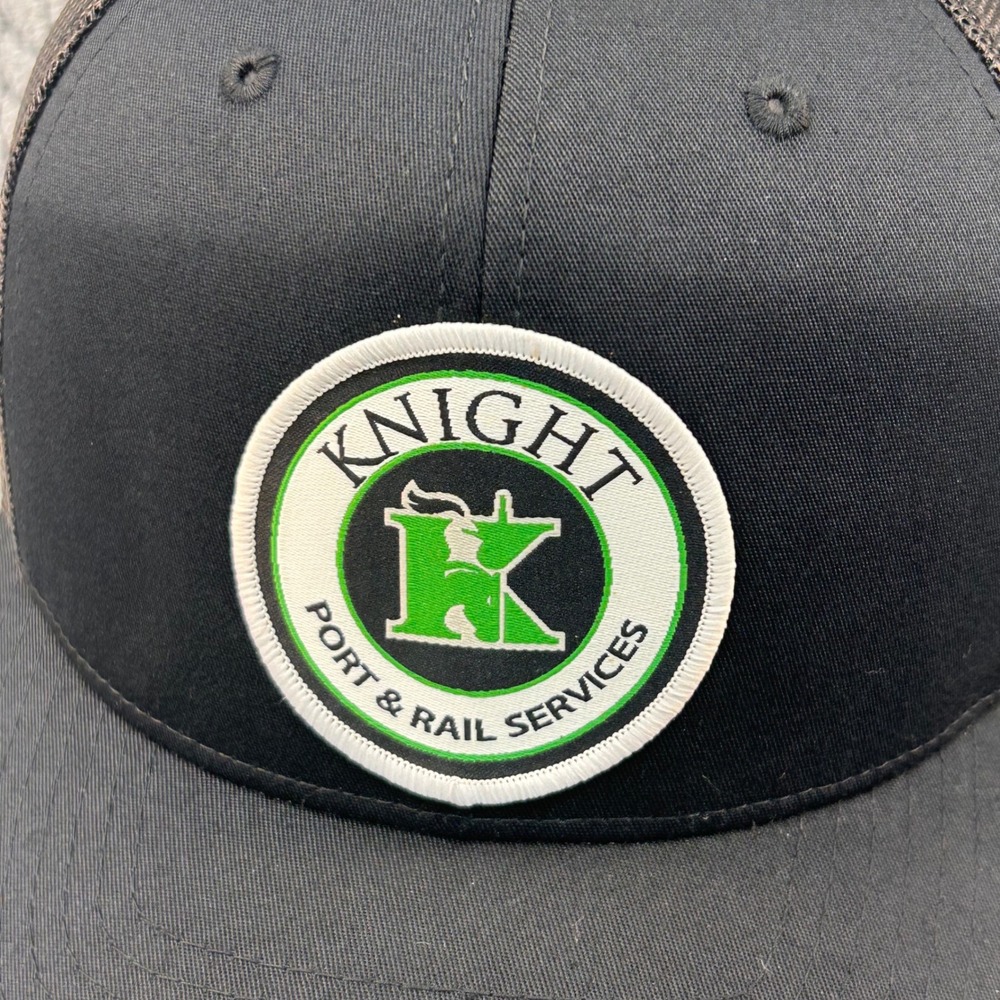 Knight Port & Rail Services Mens Black Richardson 112 Trucker Hat Snapback OSFM - Picture 3 of 13